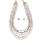 Abanti 5 Lines Pearl Necklace Set