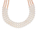 Baidehi 3 Lines Pearl Necklace Set