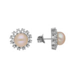 92.5 Silver Charming Pink Pearl Studs