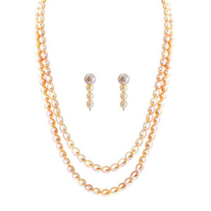 Pink Oval Pearl Set