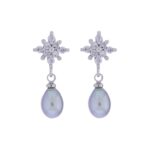 Grey Pearl Drop Earrings