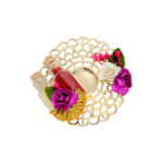 22kt Gold Fresh Water Pearl and Ruby Bracelet