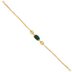 22kt Gold Emerald Fresh Water Pearl Bracelet