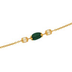 22kt Gold Emerald Fresh Water Pearl Bracelet