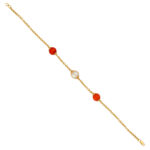 22kt Gold Ruby and Fresh Water Pearl Bracelet