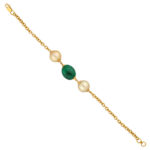22kt Gold Pearl &Emerald Bracelet