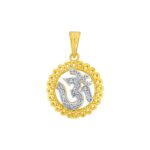 18 Kt Om Diamond Pendant
