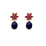 22KT Blue Eyes Combination Gold Earrings
