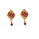 22KT Rubies Handcraft Gold Earrings