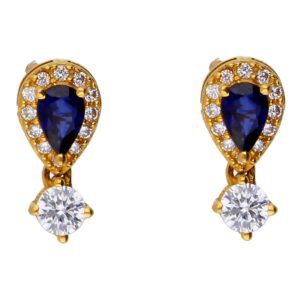 22KT Blue stone Gold Earrings