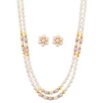 2 Line Pearl Necklace Set