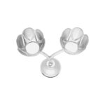 Floral Silver Diya Stand