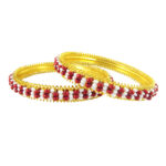 Maroon Pearl Bangles