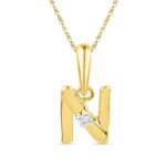 18 kt Alphabet N Diamond Pendent