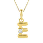 18 kt Gold Alphabet E Diamond Pendent
