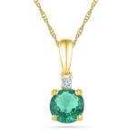Emerald 18Kt 2.05 Grams Gold & Diamond Pendant
