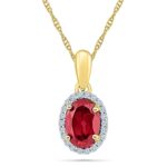 Ruby With Diamond Pendant
