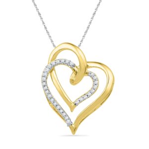 18 KT Gold Dual Heart Diamond Pendant