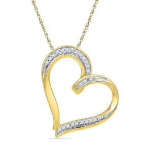 18 Kt Gold Gleam Heart Diamond Pendant