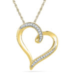 18 Kt Gold Starry Heart Diamond Pendant