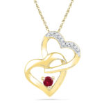 18 kt Love Knot Diamond & Ruby Pendant