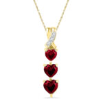 18 kt Triple Heart Diamond Pendant