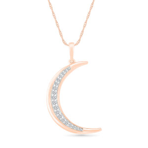 18kt Moon Diamond Pendant