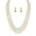 4 Strings Oval Pearl Necklace