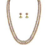 2 String Peach Button Pearl Set