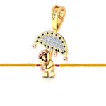 18kt Gold Made With Jade Diamond Pendant