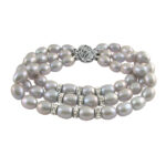 Designer Three String Grey Pearl Bracelet