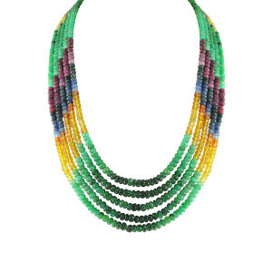 5 String Combination Gem Stone Necklace