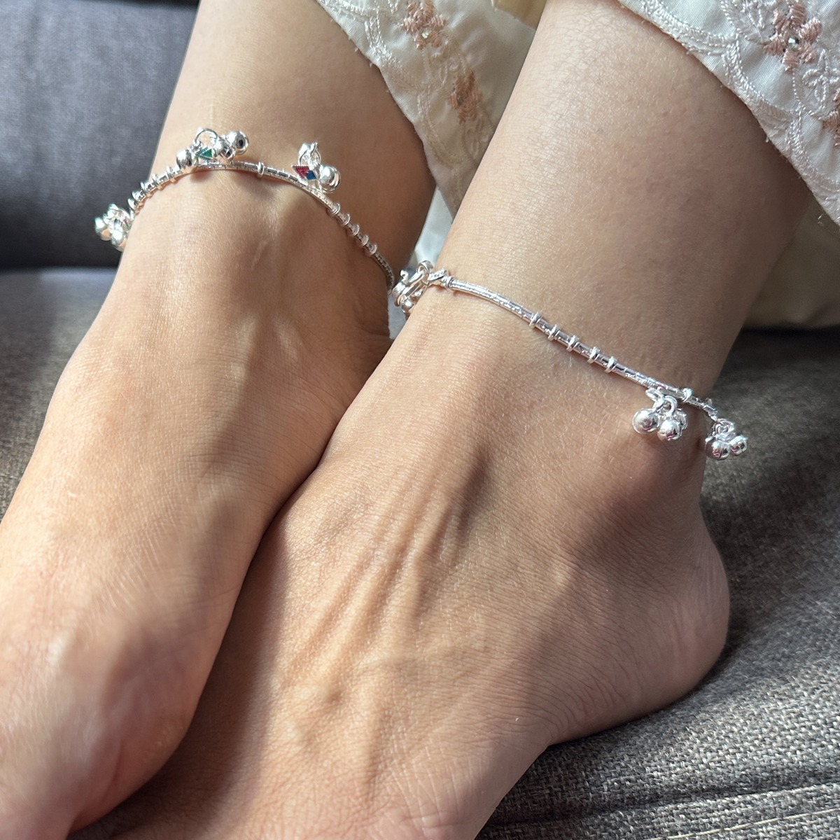 Dharna 33 Grams Silver Payal for Women jpearls