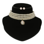 Iha 4 Lines Round Pearl Choker Set