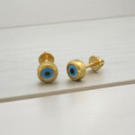 22KT Evil Eye Design Gold Earrings