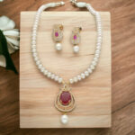 Sparkle Pearl Necklace Set