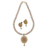 Crystal Pearl Necklace Set