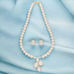 Nisha 1 Line Round Pearl Necklaces