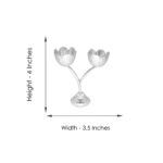 Floral Silver Diya Stand