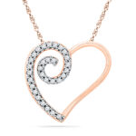 18 kt Rose Gold Fairy Heart Diamond Pendant
