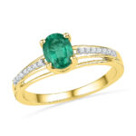 18 KT Gold Emerald Diamond Finger Ring
