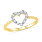 18 Kt Gold Simple Heart Diamond Finger Ring