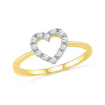 18 Kt Gold Simple Heart Diamond Finger Ring