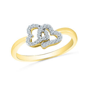 Dual Heart Diamond Ring
