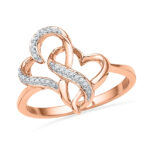 18kt Rose Gold Fustian Heart Diamond Ring