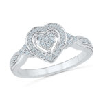 18kt Dual Heart Diamond Ring