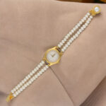 Wafiya 2 Lines Pearl Wrist Watch