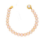 Single Line Pink Pearl Bracelet