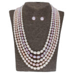 Abanti 5 Lines Pearl Necklace Set