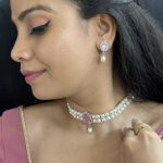 Designer 2 Lines White Pearl Choker